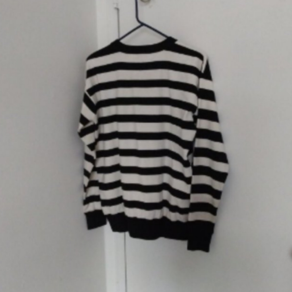Grey By Jason Wu Striped Oversized Black And White Sweater Sz XS - Picture 3 of 3